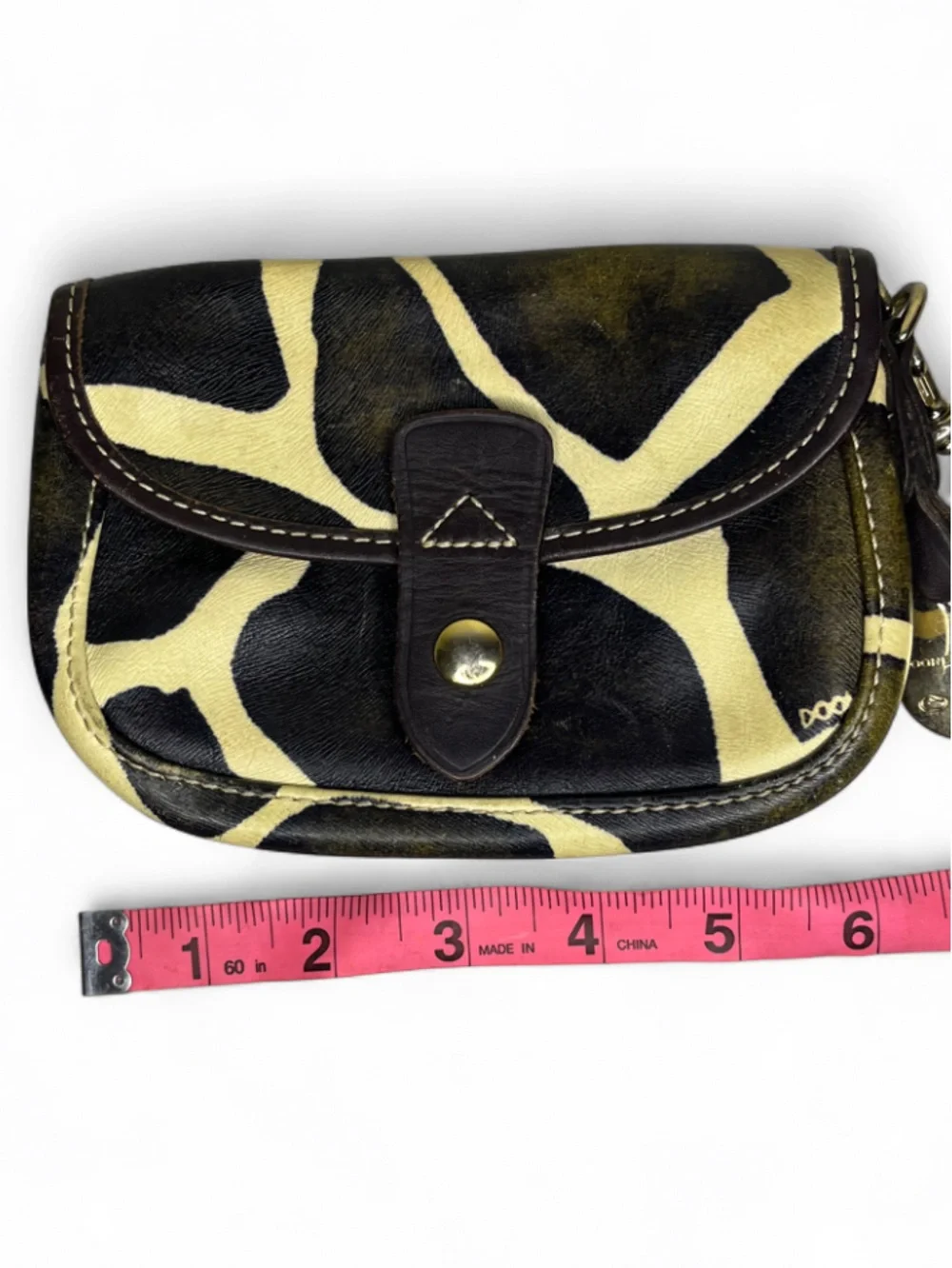 Dooney & Bourke Leather Zebra Print Wristlet